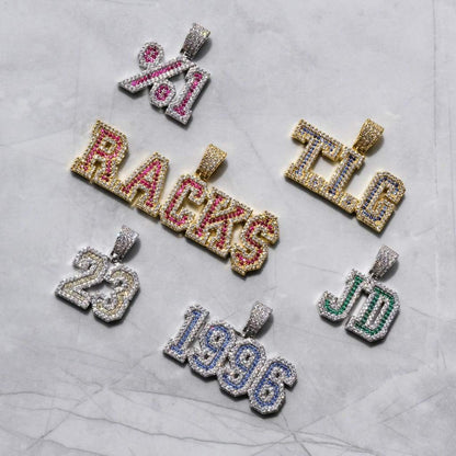 Pendentif Lettre Universitaire Personnalisé - Or