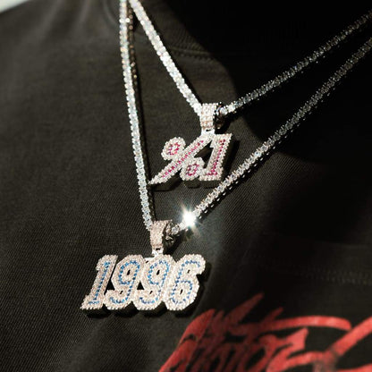 Pendentif Lettre Varsity Personnalisé Or Blanc