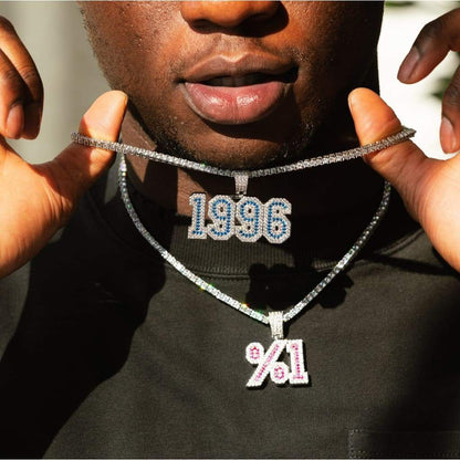 Pendentif Lettre Varsity Personnalisé Or Blanc