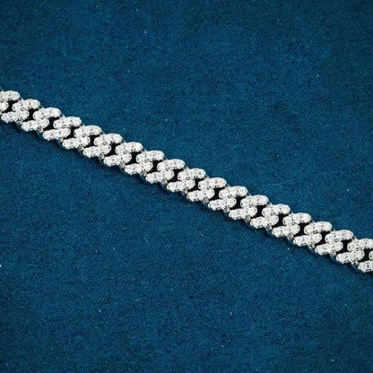 Bracelet Maille Cubaine Miami Moissanite 6MM - Or Blanc