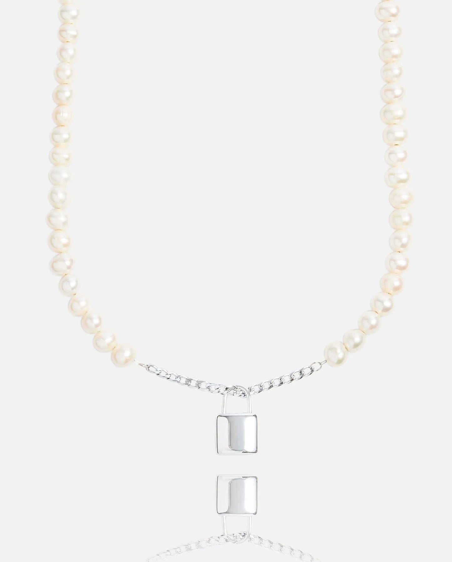 Collier Perle + Cadenas 6mm
