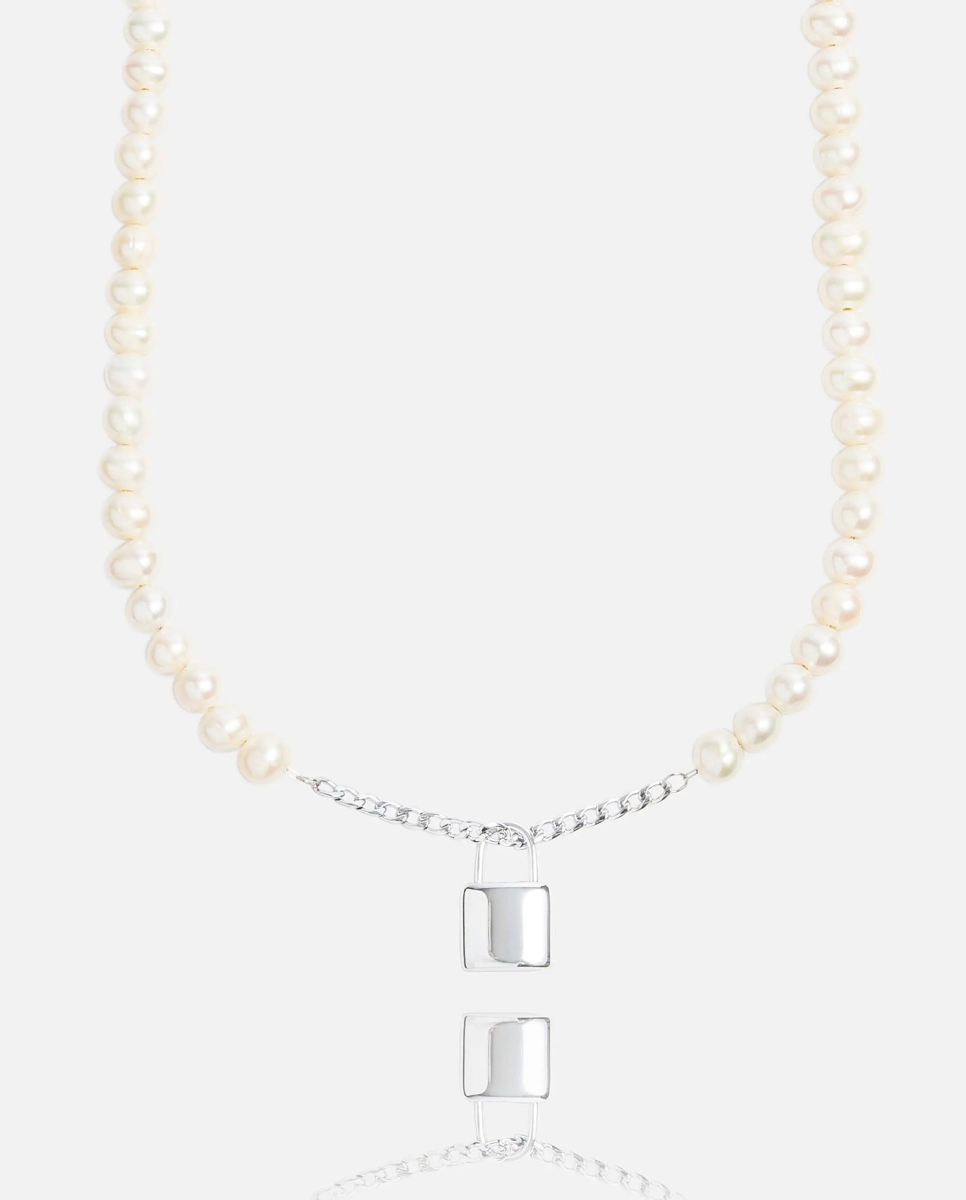 Collier Perle + Cadenas 6mm