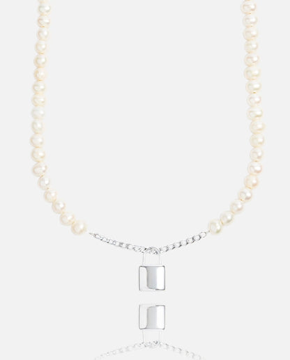 Collier Perle + Cadenas 6mm