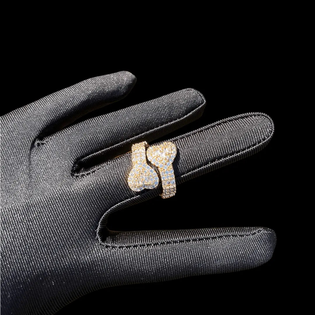 Bague Double Cœur Glacée
