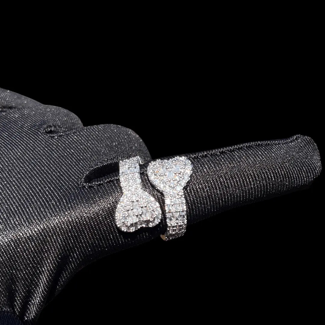 Bague Double Cœur Glacée