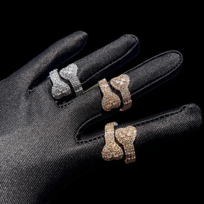 Bague Double Cœur Glacée