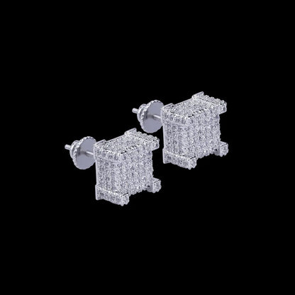 Puces d'Oreilles Glacées Tennis Cursive à Vis 10mm