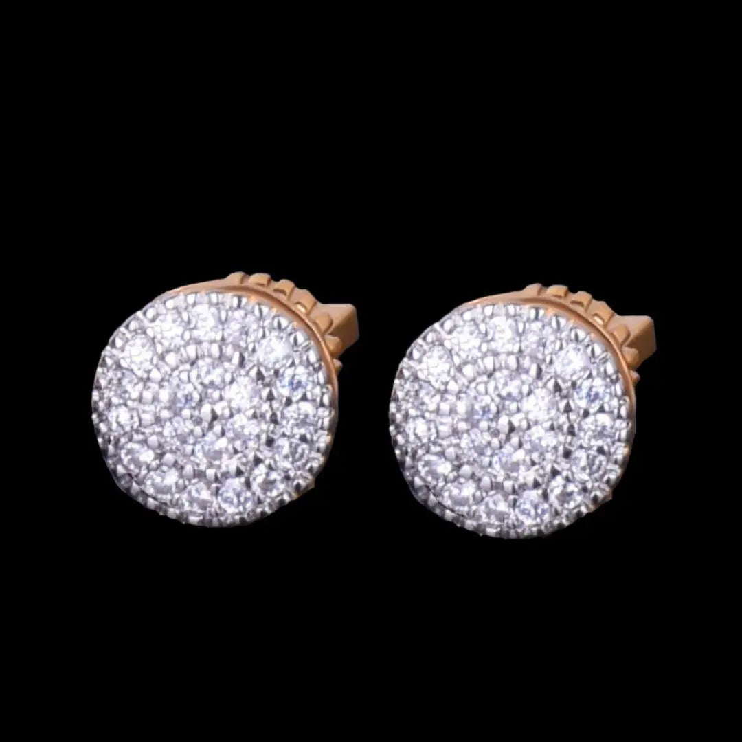 Puces d'Oreilles Taille Ronde Glacées 8mm