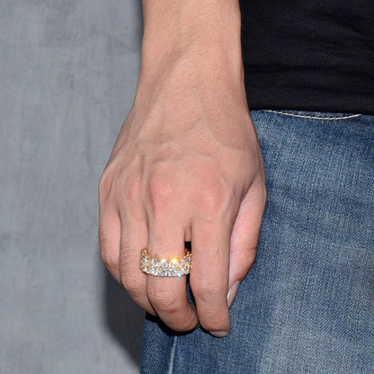 Bague Tennis Solitaire Deux Rangs Glacée