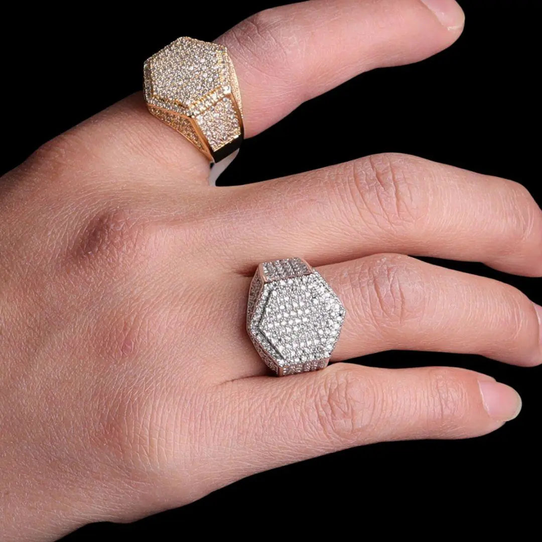 Bague Hexagone Glacée