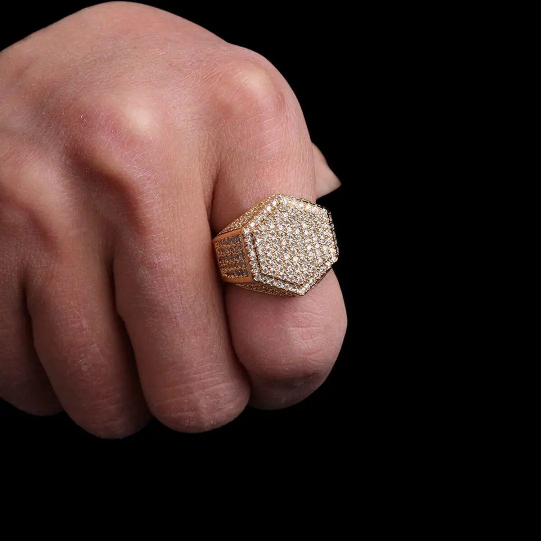 Bague Hexagone Glacée