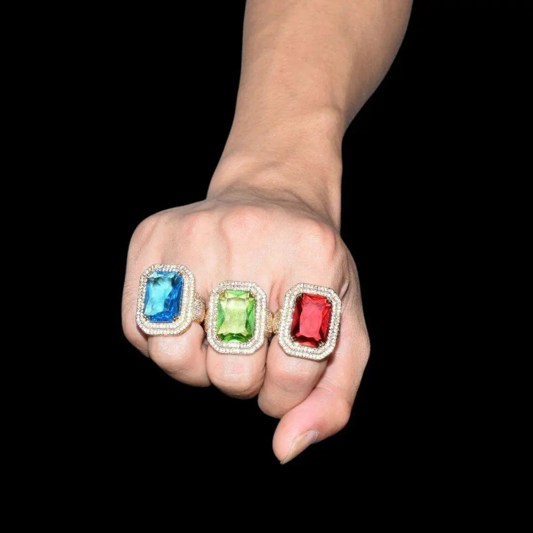 Bague Pierres Émeraude Glacée