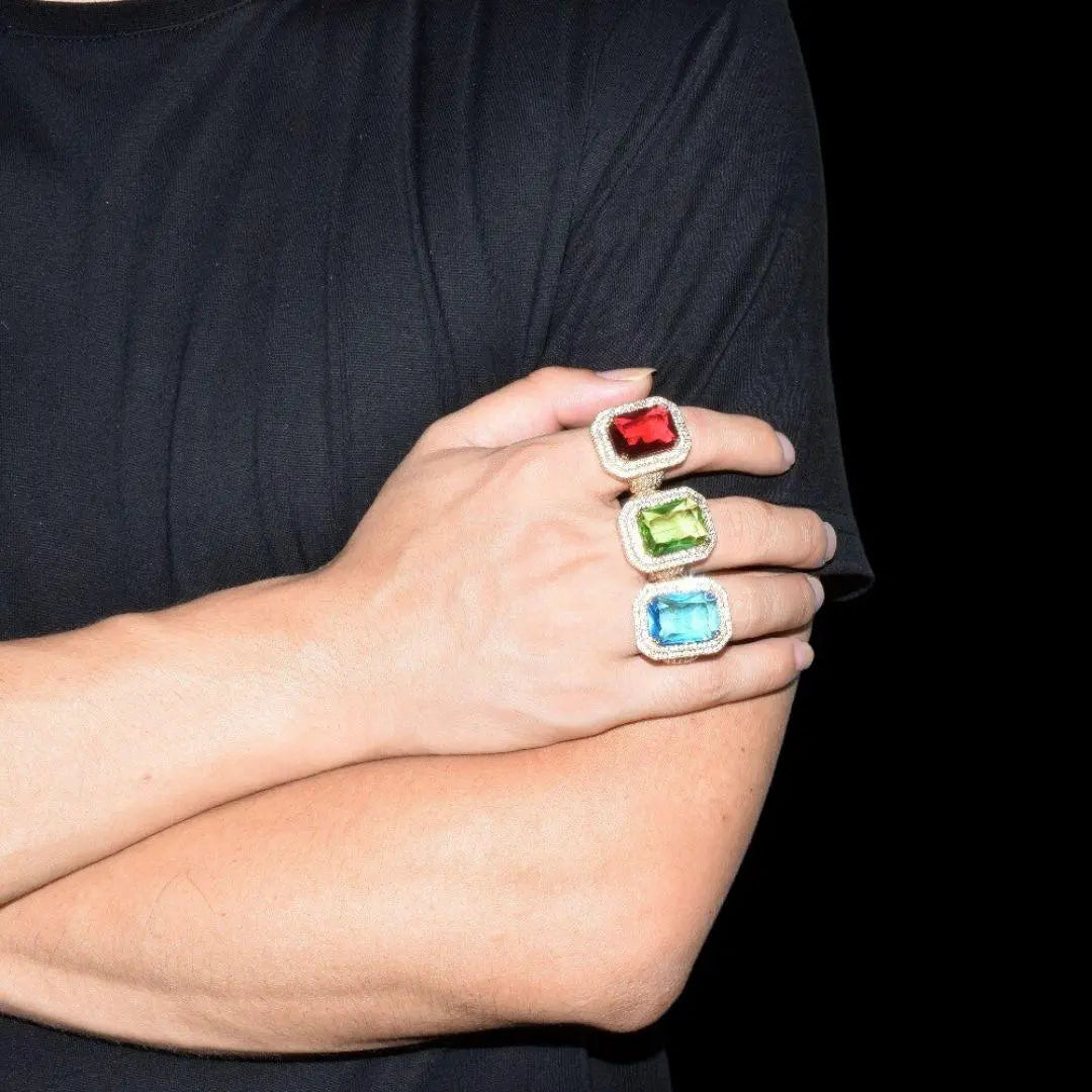 Bague Pierres Émeraude Glacée