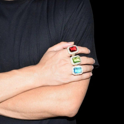 Bague Pierres Émeraude Glacée