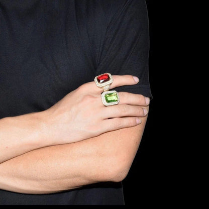 Bague Pierres Émeraude Glacée