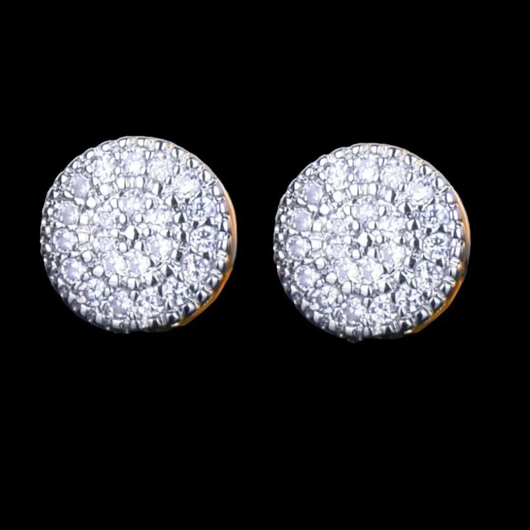 Puces d'Oreilles Taille Ronde Glacées 8mm