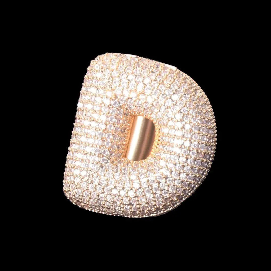 Bague Lettre Initiale A-Z Personnalisée Glacée