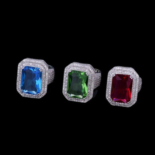 Bague Pierres Émeraude Glacée