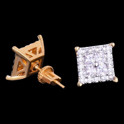 Puces d'Oreilles Glacées Dos Carré 12mm