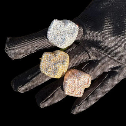 Bague Croix Baguette Glacée