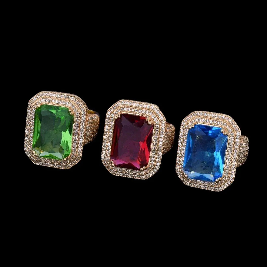 Bague Pierres Émeraude Glacée