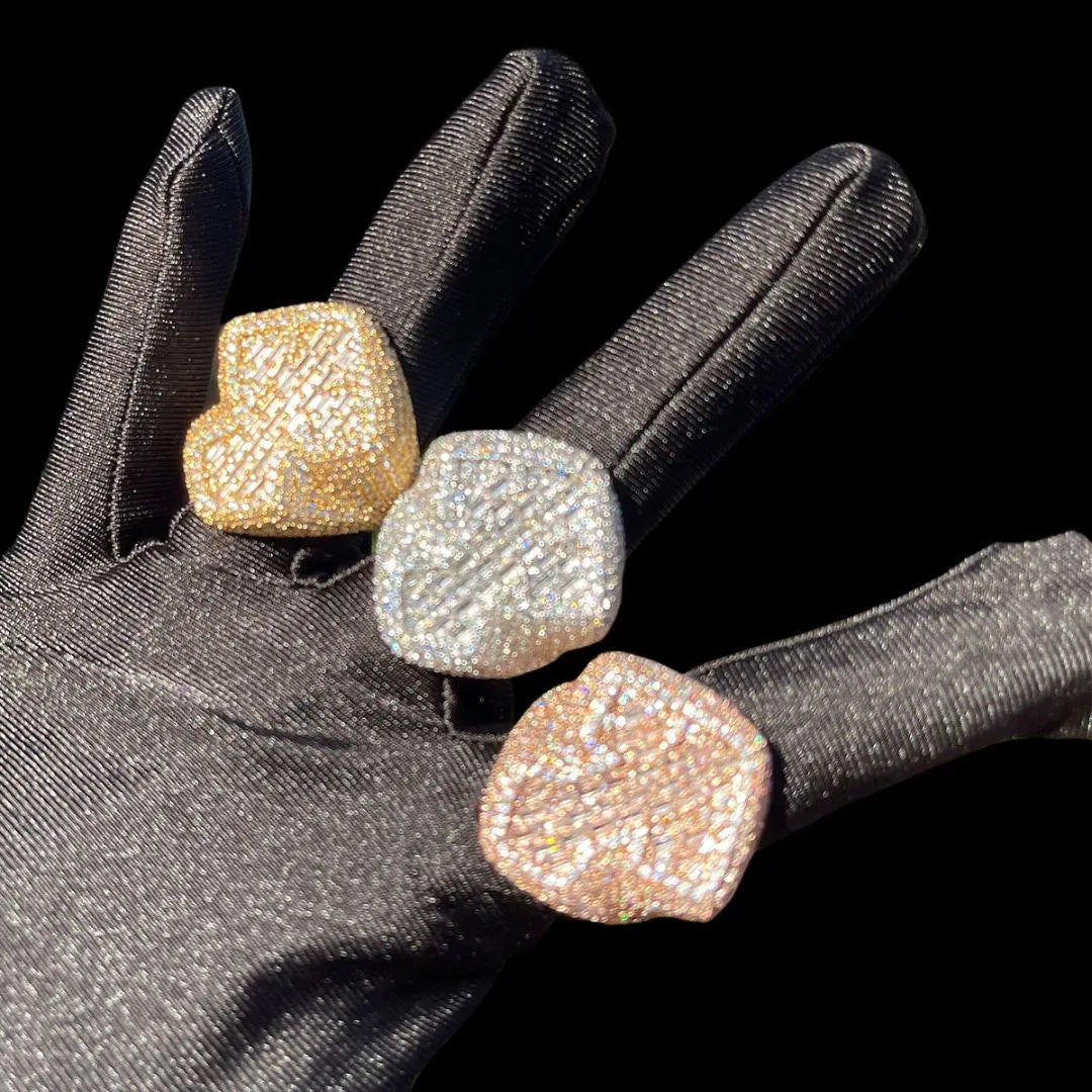 Bague Croix Baguette Glacée