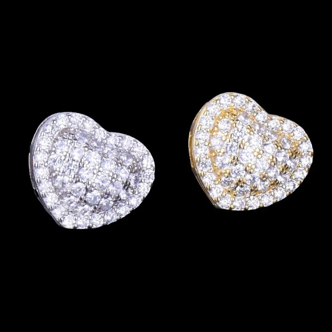 Puces d'Oreilles Tennis Cœur Glacées 14mm