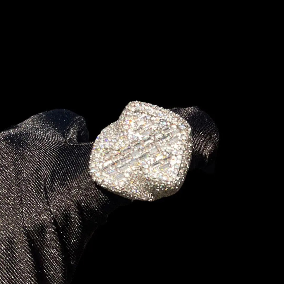 Bague Croix Baguette Glacée