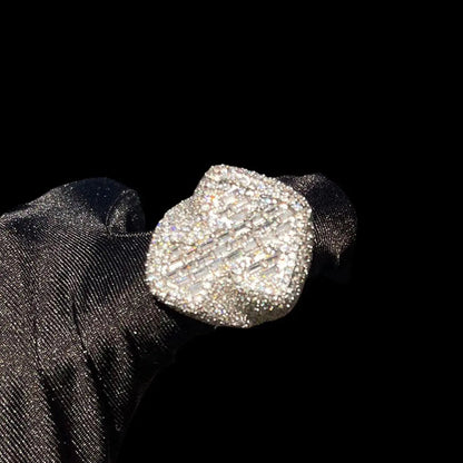 Bague Croix Baguette Glacée