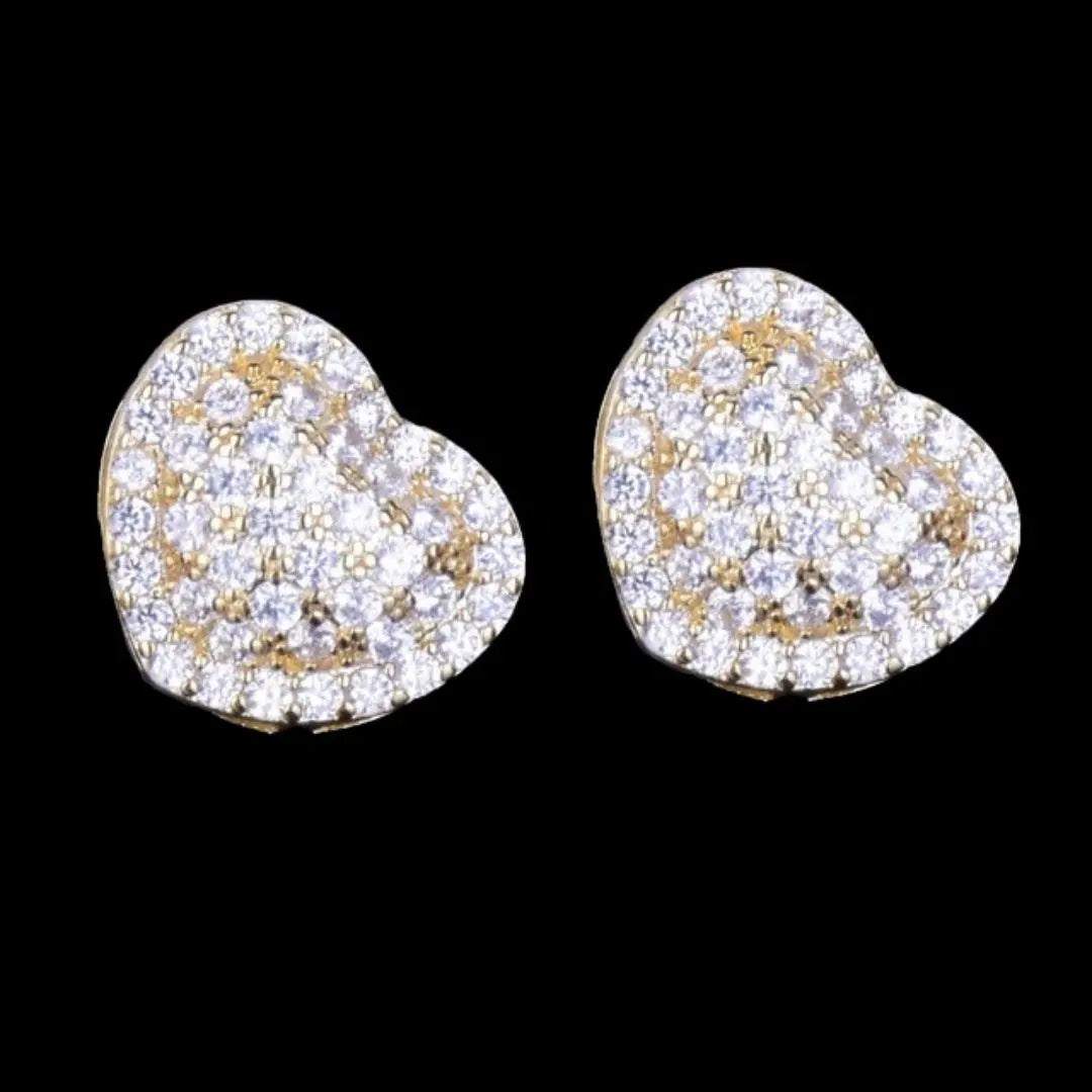 Puces d'Oreilles Tennis Cœur Glacées 14mm