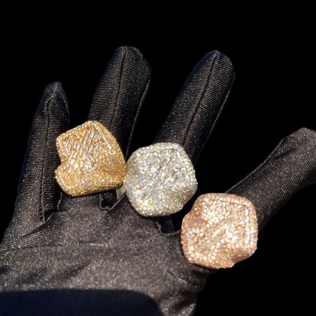 Bague Croix Baguette Glacée