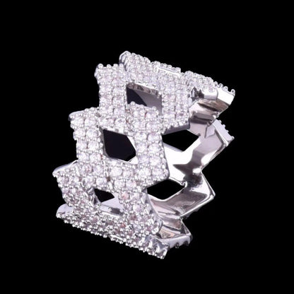 Bague Couronne Maille Cubaine Miami Glacée