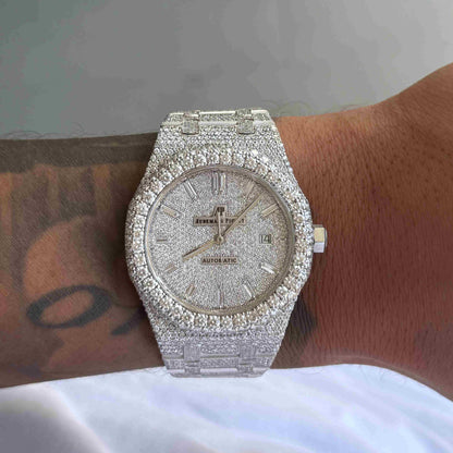 Montre Diamant 41mm - Acier Inoxydable - Cadran Diamant