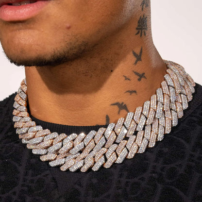 Chaîne Maille Cubaine à Griffes 20mm - Bicolore