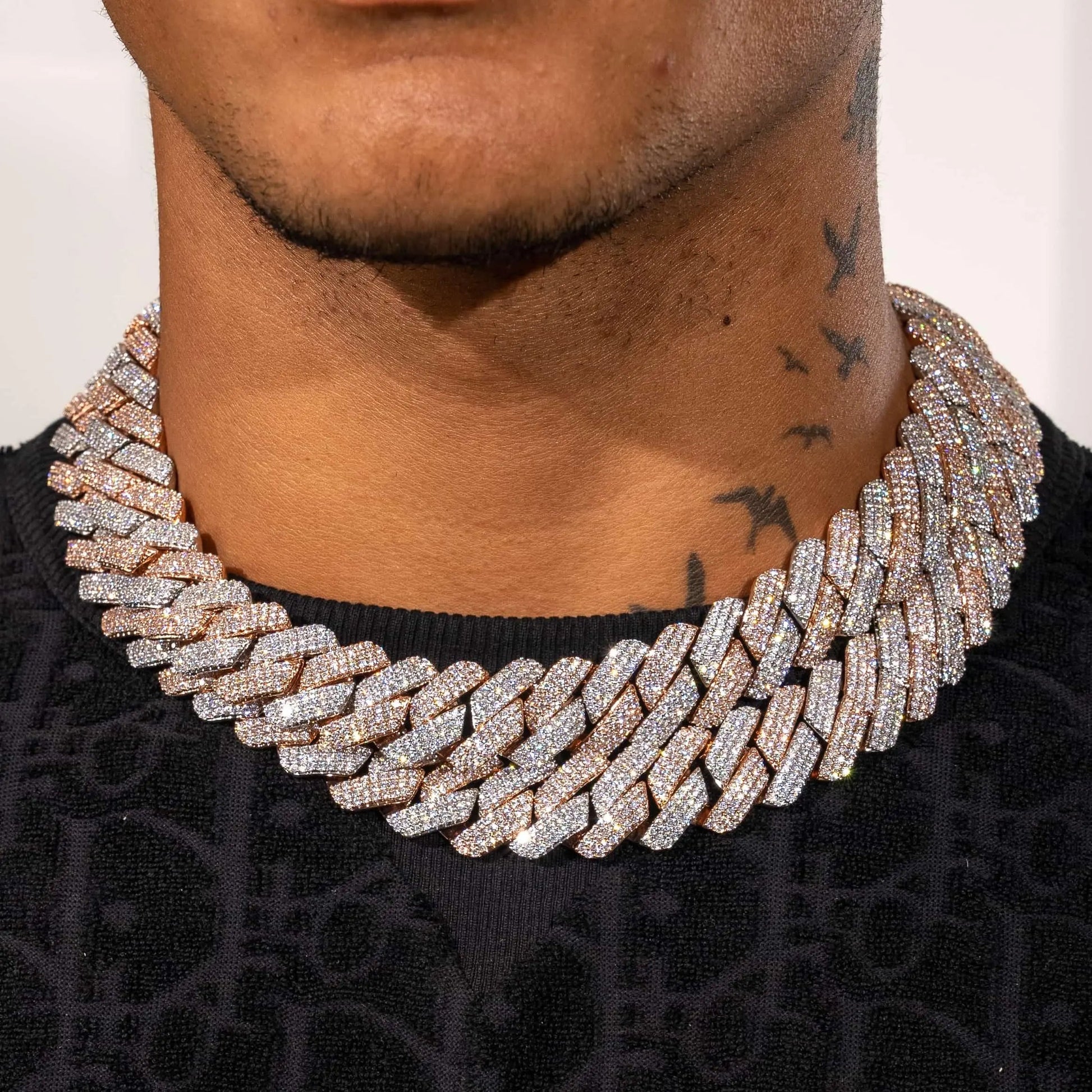Chaîne Maille Cubaine à Griffes 20mm - Bicolore