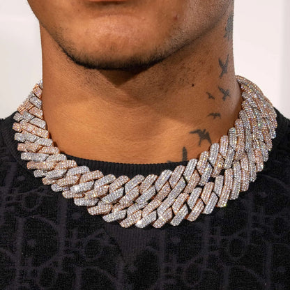 Chaîne Maille Cubaine à Griffes 20mm - Bicolore