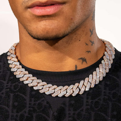 Chaîne Maille Cubaine à Griffes 20mm - Bicolore