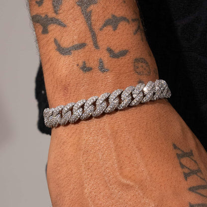Bracelet Maille Cubaine Glacé 9mm