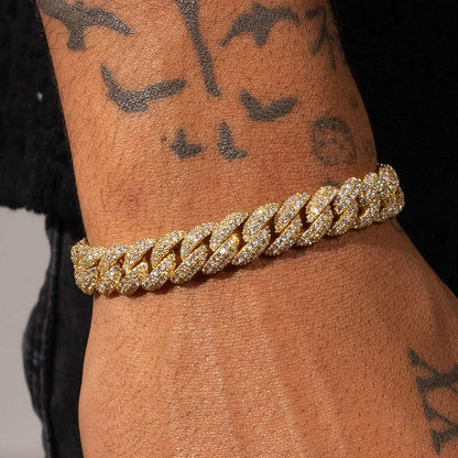 Bracelet Maille Cubaine Glacé 9mm