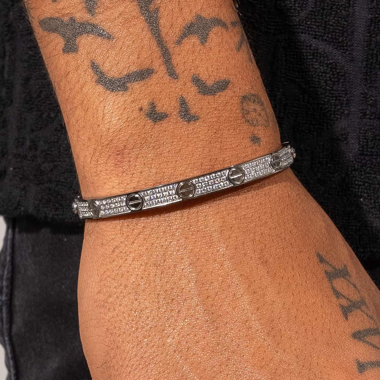 Bracelet Jonc Glacé - Or Blanc