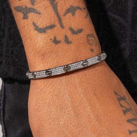 Bracelet Jonc Glacé - Or Blanc