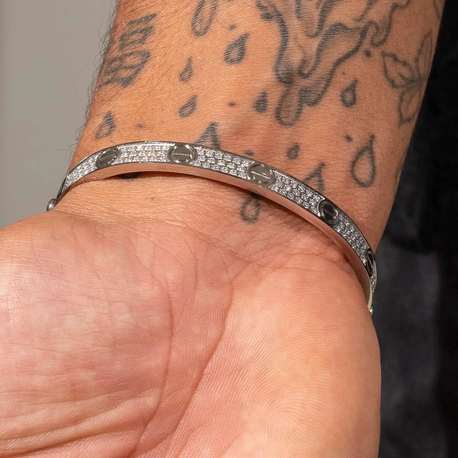 Bracelet Jonc Glacé - Or Blanc
