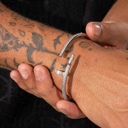 Bracelet Clou Glacé - Or Blanc