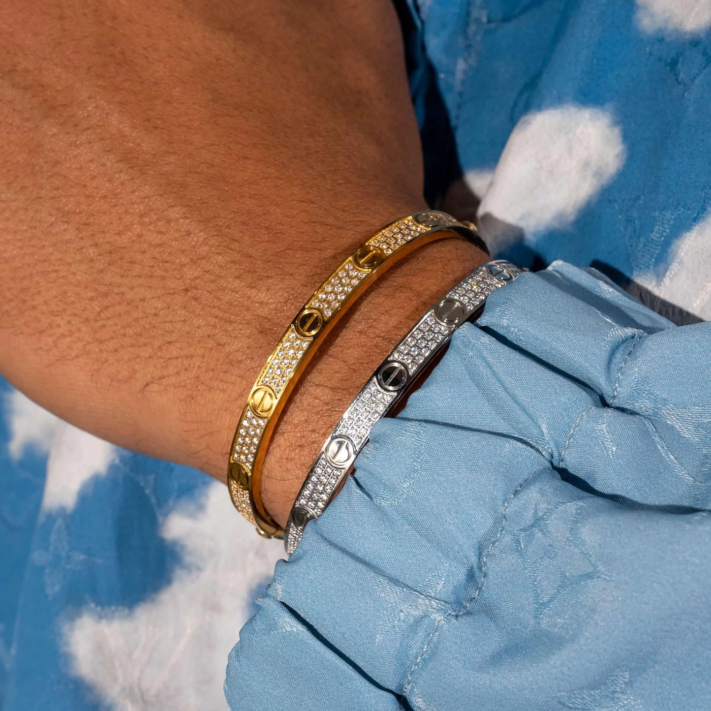 Bracelet Jonc Glacé - Or Blanc