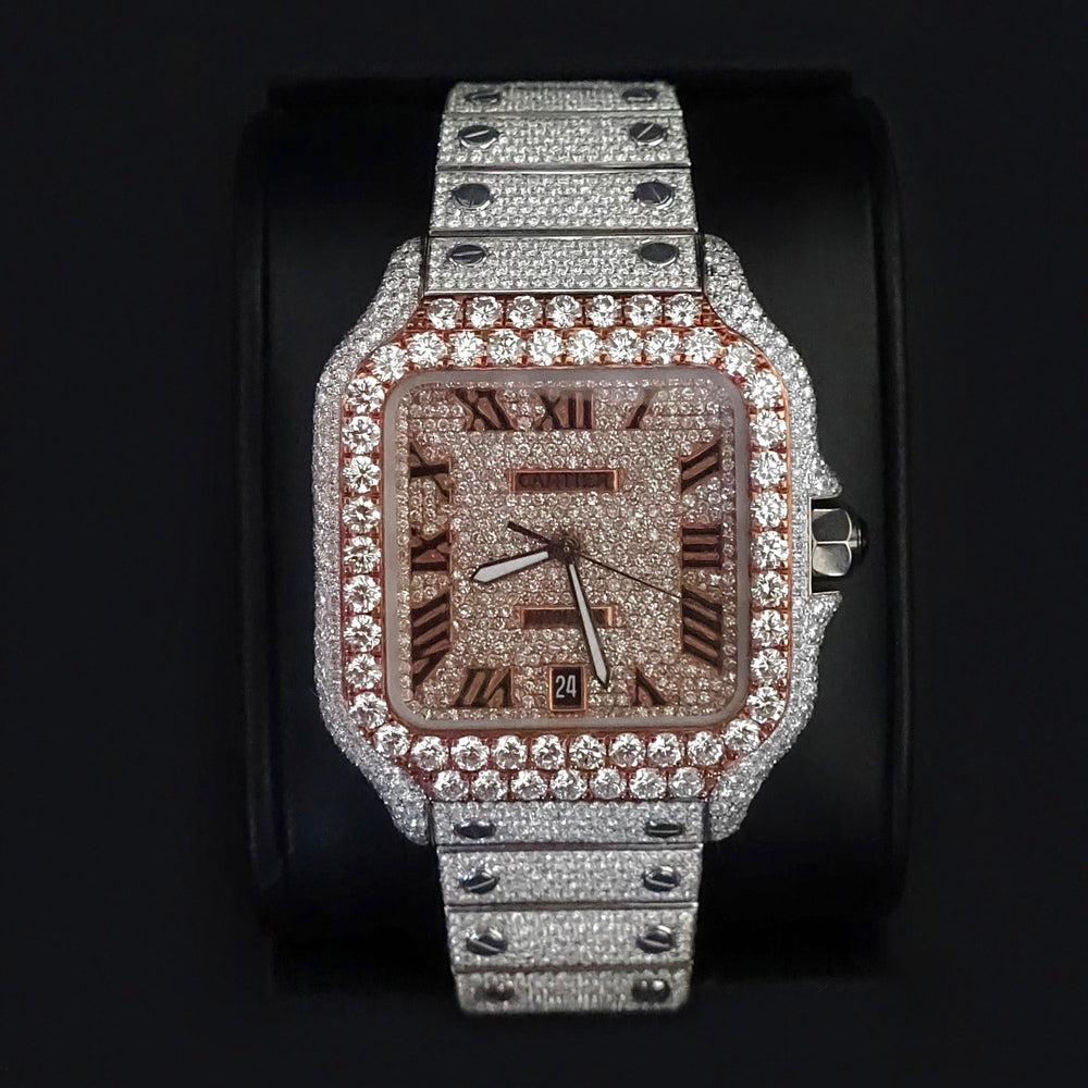Montre Diamant 40mm - Acier & Or Rose - Cadran Romain