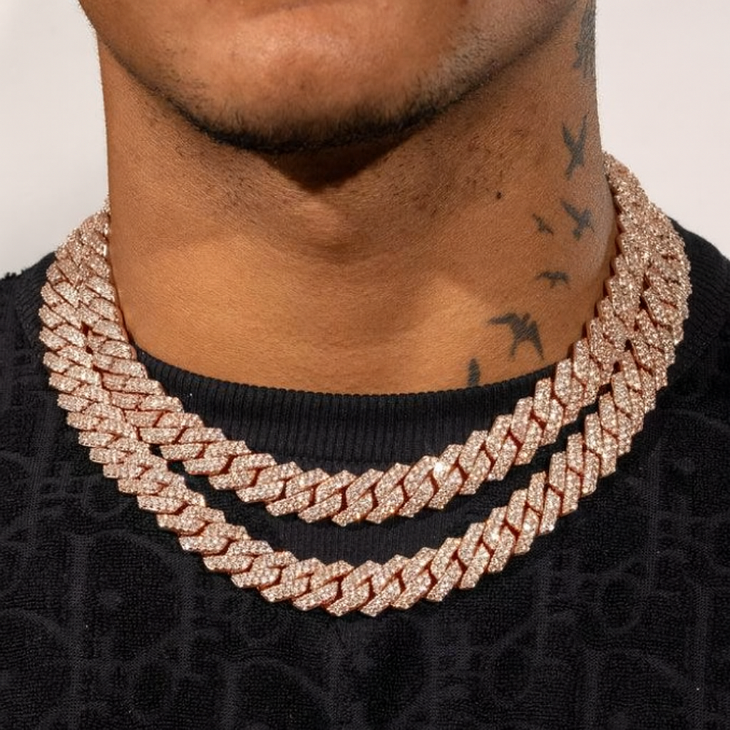 Chaîne Maille Cubaine Glacée 14mm