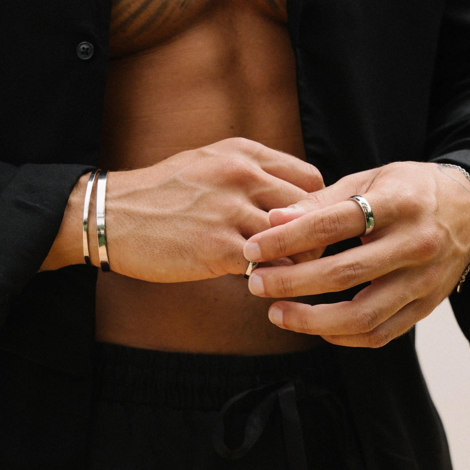 Bracelet Manchette Or Blanc