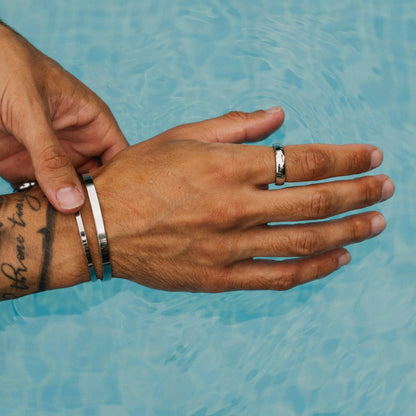 Bracelet Manchette Or Blanc