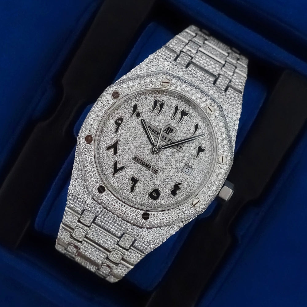 Montre Diamant 41mm - Acier Inoxydable - Cadran Arabe - Réf. 10