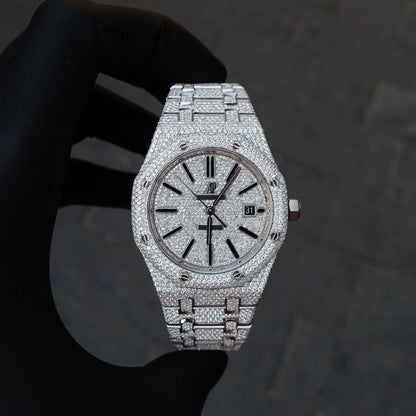 Montre Diamant 41mm - Acier Inoxydable - Cadran à Index